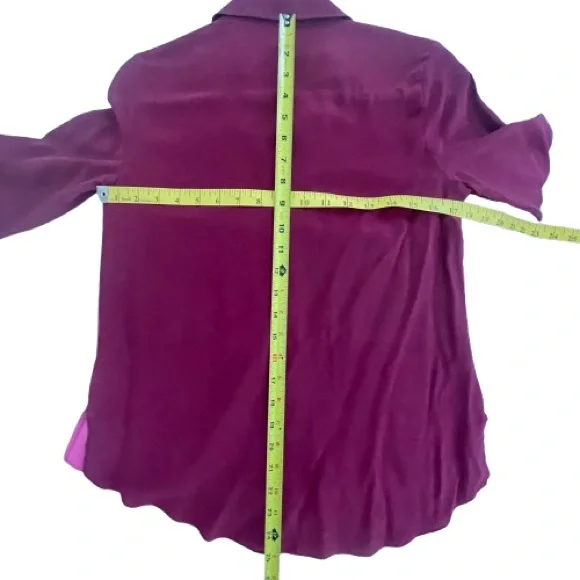 Jonathan Simkhai Silk Shirt | Pink Color Block Button Down Blouse Top | size: XS - Picture 11 of 13